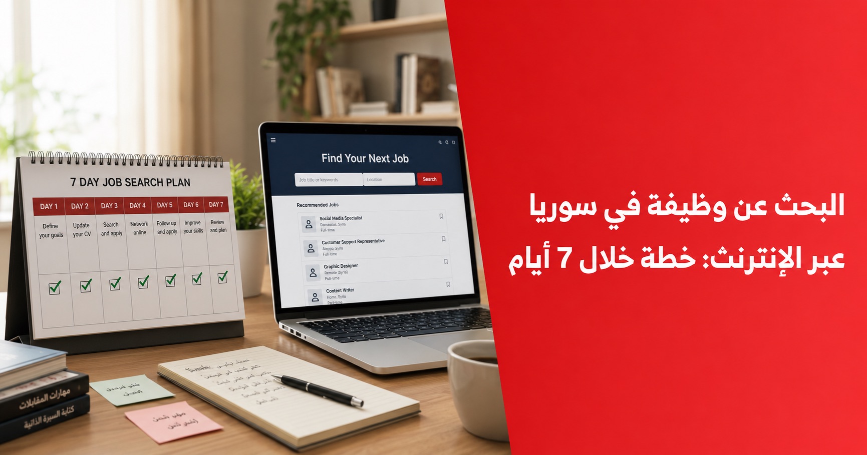 البحث عن وظيفة في سوريا عبر الإنترنت: خطة عملية خلال 7 أيام